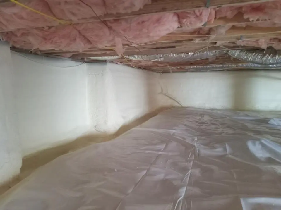 Crawl space encapsulation with closed-cell spray foam for Roof Maintenance in Vincennes